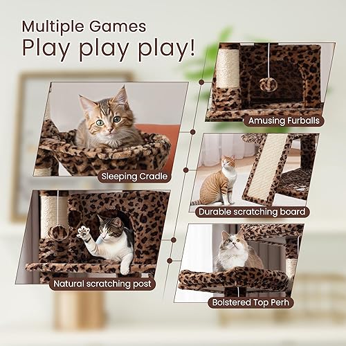 Miniatura 28 de SHA CERLIN Árbol grande para gatos de 68 pulgadas de varios niveles para gatitos grandes/torre de gato grande con condominio/acogedora felpa
