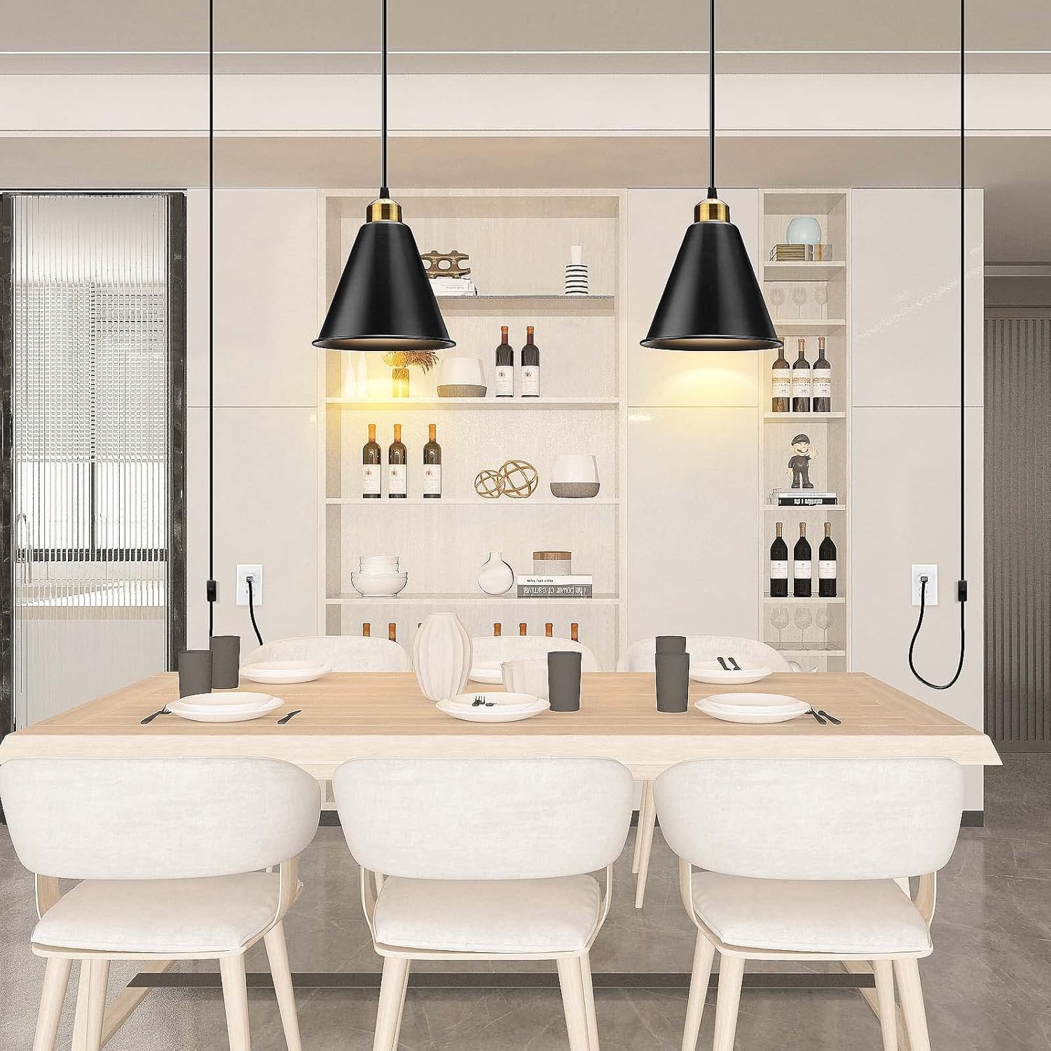 Plug in Pendant Light, Industrial Pendant Light E26 E27 Base, Vintage Hanging Pendant Lights Retro Pendant Light Fixtures Home Kitchen Lighting, Bar Lights Hanging - - 