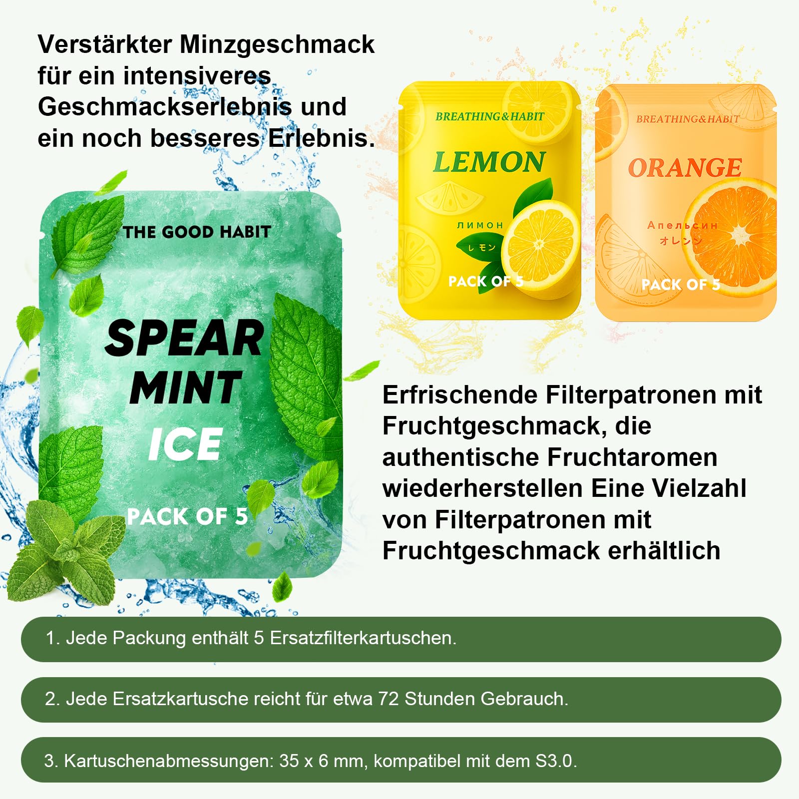 Mindfulness-Inhalator-Set mit Luftwiderstand, inklusive 15 Aromafiltern.G