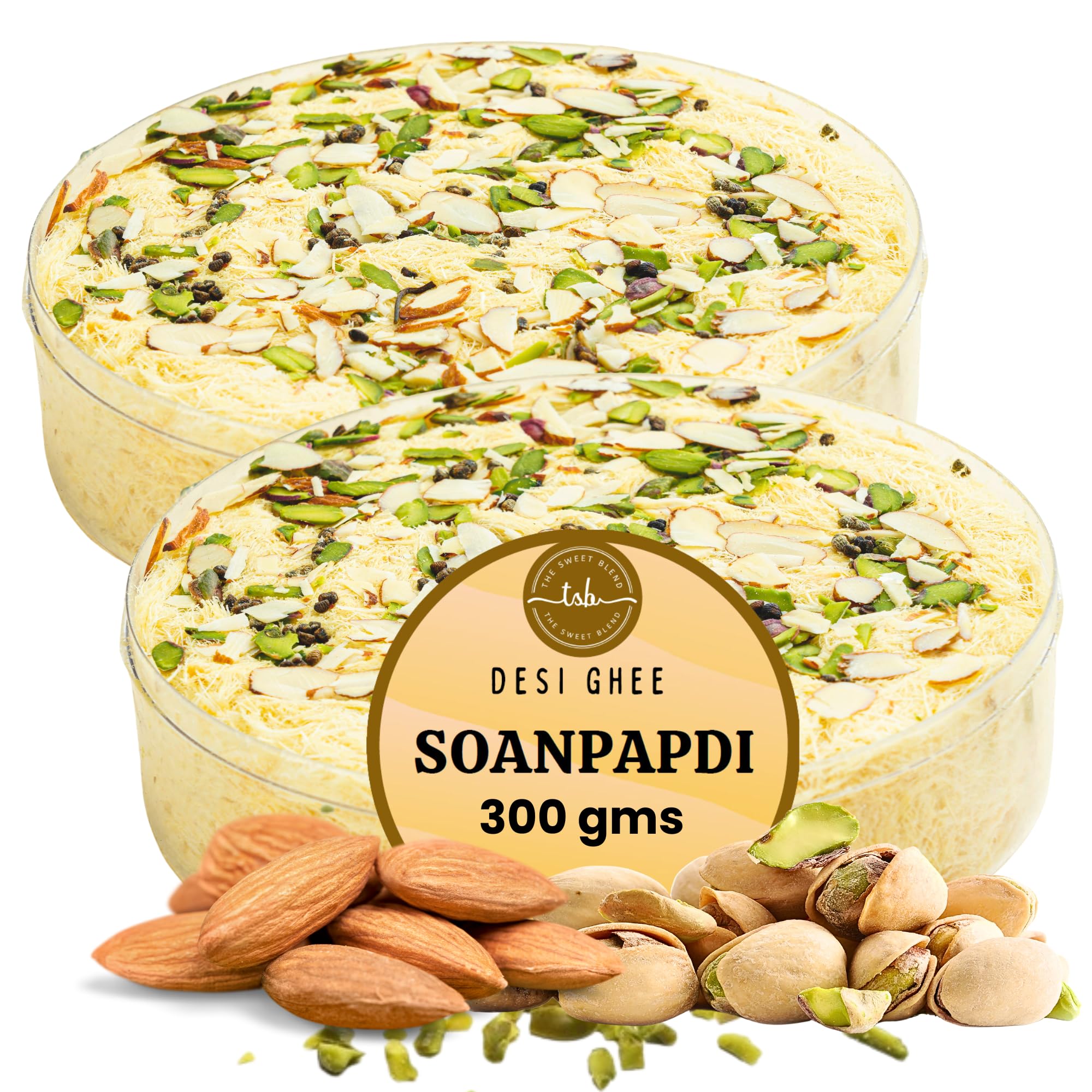 THE SWEET BLEND Desi Ghee Soan Papdi | Traditional Indian Flaky Sweet | 300 gm (Pack of 2) | Premium Gift Box | Assorted sweets | Gift Hamper | Sweets gift box | Authentic Taste and Texture (B0CPF4SL91) Amazon Price History, Amazon Price Tracker