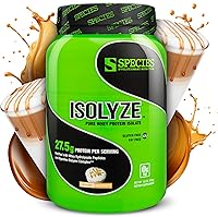 Vista 8 de Species Nutrition Isolyze - Proteína de suero en polvo, 100% aislado de suero de leche para construcción muscular, 0.71 oz de proteína por
