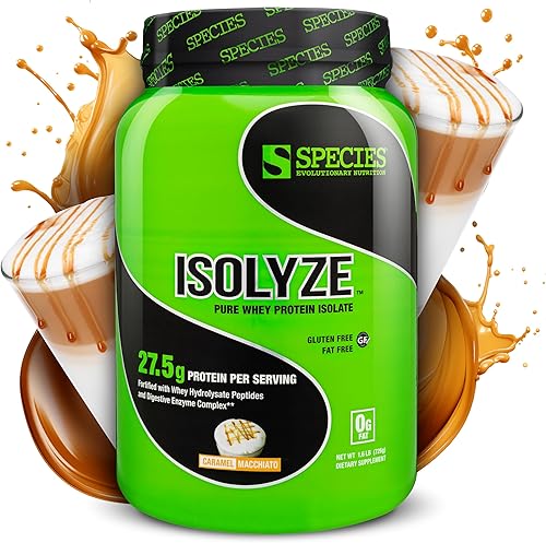 Vista 8 de Species Nutrition Isolyze - Proteína de suero en polvo, 100% proteína aislada de suero de leche, proteína de suero para construcción muscular, 0.71