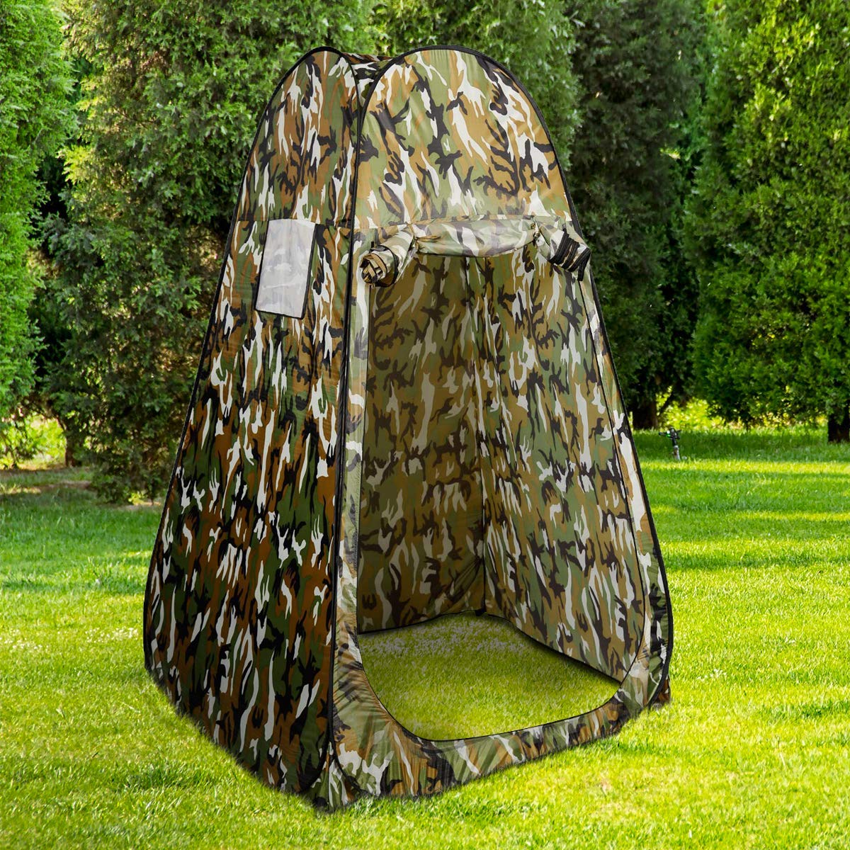 COSTWAY Tente de Douche Pop Up Instantanée avec Structure Spacieuse | Cabine de Camping Portable, Toilette et Vestiaire Pièce Unique 120 x 120 x 190 cm