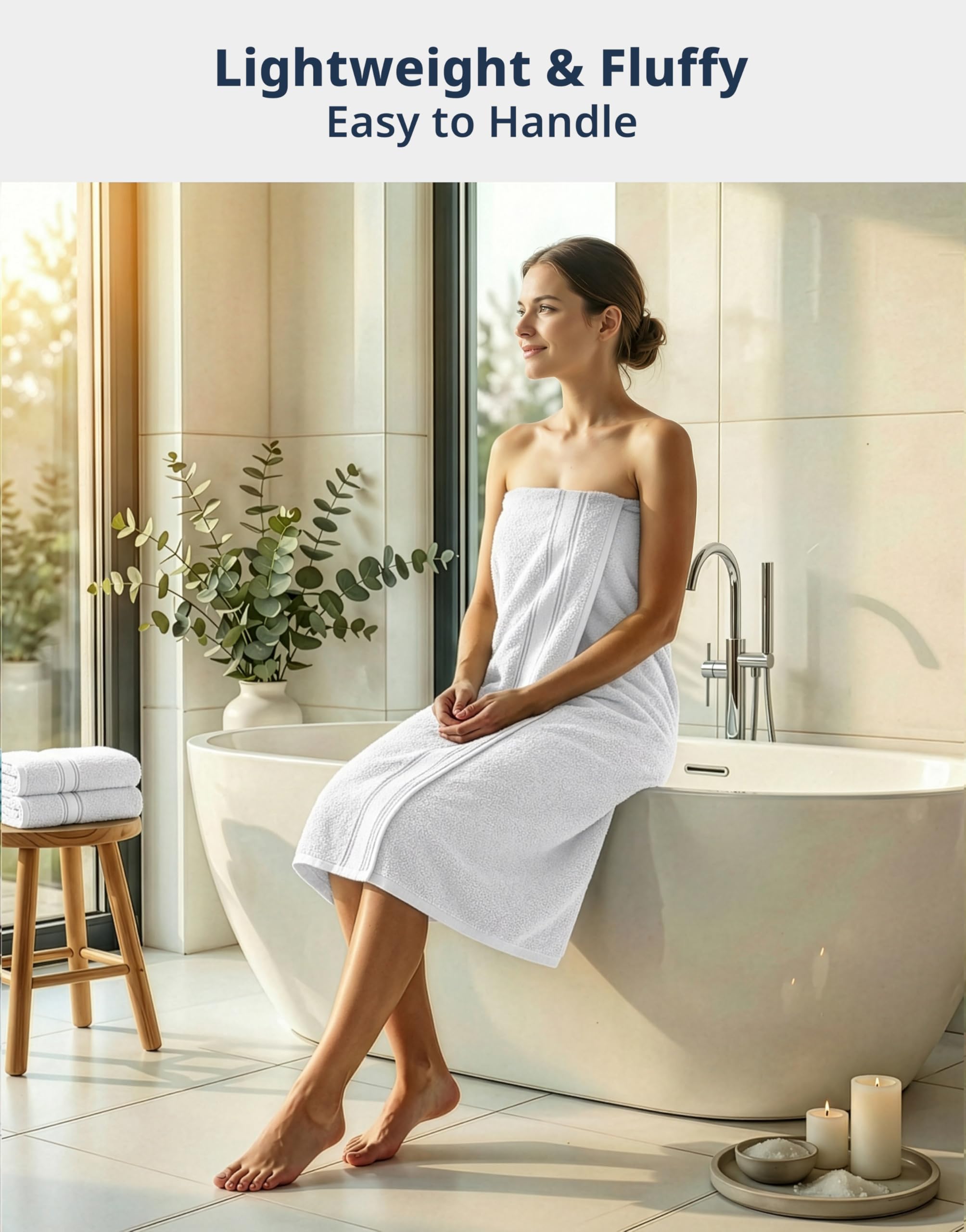 Amazon.com: LANE LINEN 100% Mercerized Cotton Bath Towels Set of