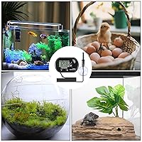 Vista 6 de Termómetro de acuario para acuario, termómetro digital LCD para tanque de peces con sonda de sensor resistente al agua y ventosa para incubadoras