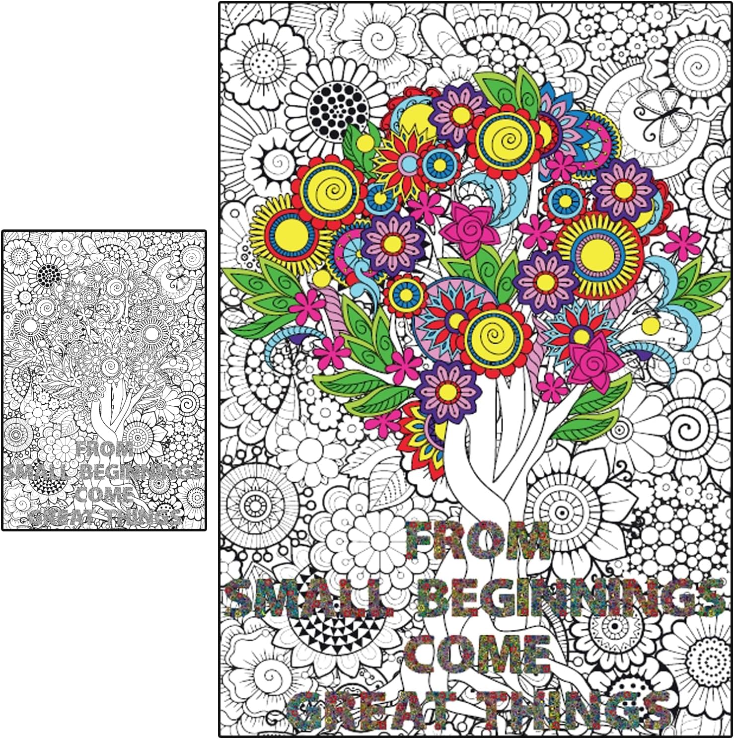 Huge Coloring Posters for Adults and Kids - Large Wall Coloring Poster for Adults at Work Office Motivational - Giant Tree of Life for Classroom - Extra Large Adult Poster to Color Big Jumbo Size