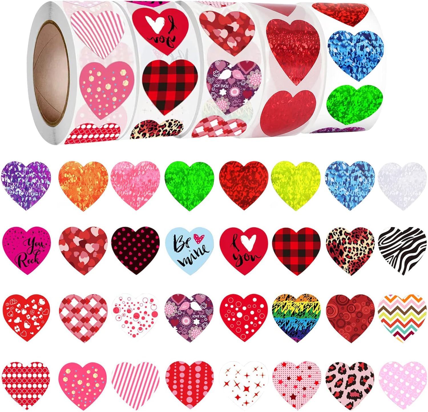 Royal Green Calcomanías De Corazones Rojos Y Rosados, Paquete De 290, Etiquetas Decorativas En Forma De Corazón Para Artes, Recuerdos Y Manualidades En Colores Para El Día De San Valentín