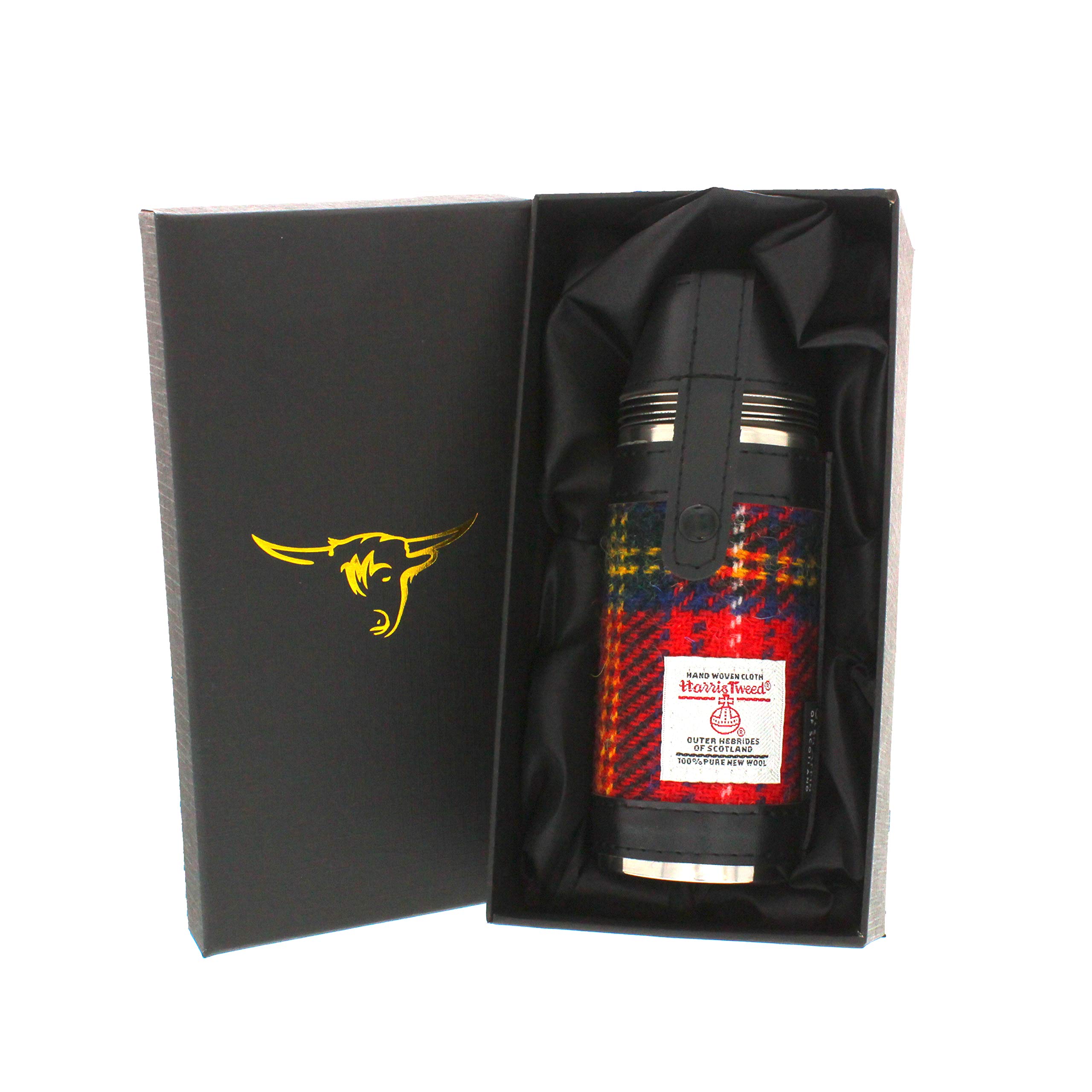 Glen Appin of Scotland Harris Tweed Hunting Flask HF3500 (Colour 24 Royal Stewart) - Image 2
