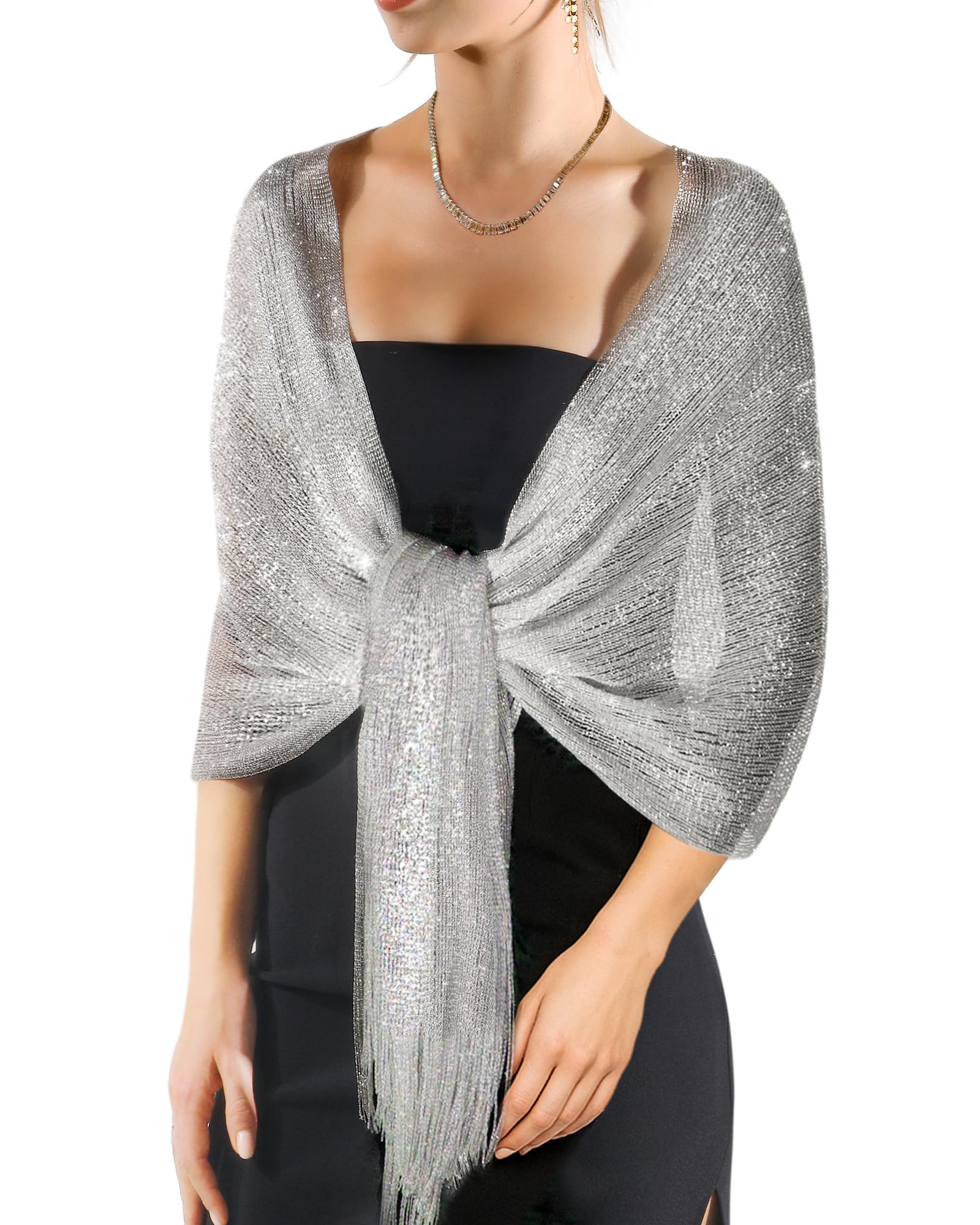 Wedding Shawl Silver Fur Stole Light Gray Faux Fur Bridal Wrap