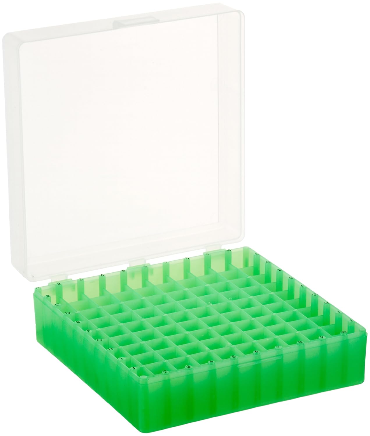 R8300G Polypropylene 100 Place Microtube Box with Hinged Lid