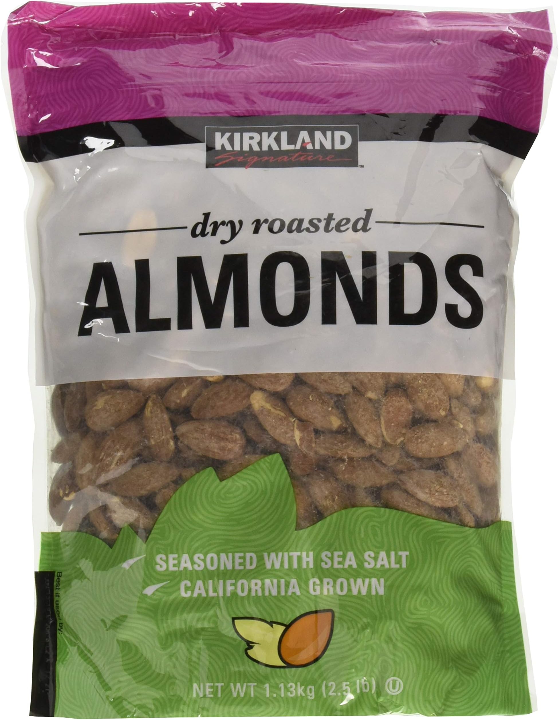Kirkland Signature Dry Roasted Almonds Seasoned with Sea
