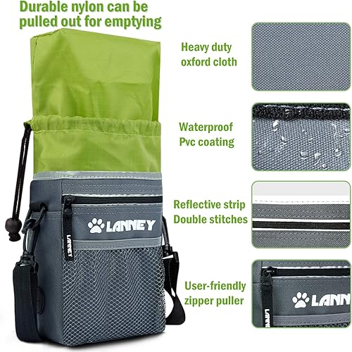 Miniatura 3 de Bolsa de golosinas para perros  3 formas de llevar bolsa de golosinas para perros para entrenamiento de mascotas con clicker, correa para el hombro,