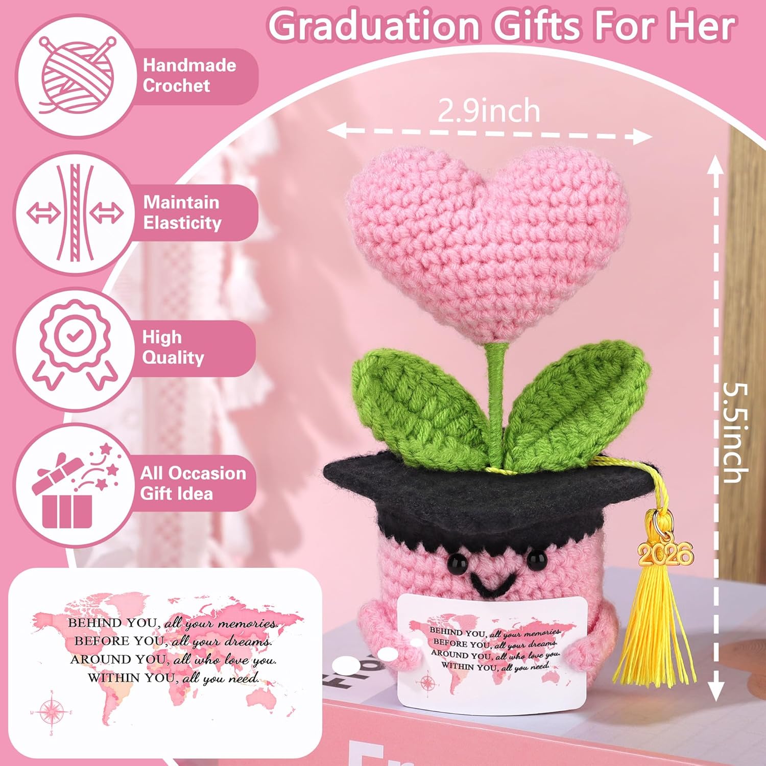 Graduation Gifts for Her 2026, High School College Class of 2026 Graduation Gifts for Her Women Basket Set of 7 - Image 4