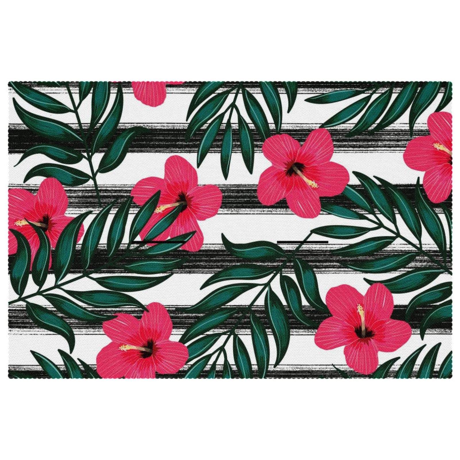 Sets de table tropical rouge pour des repas chaleureux en famille