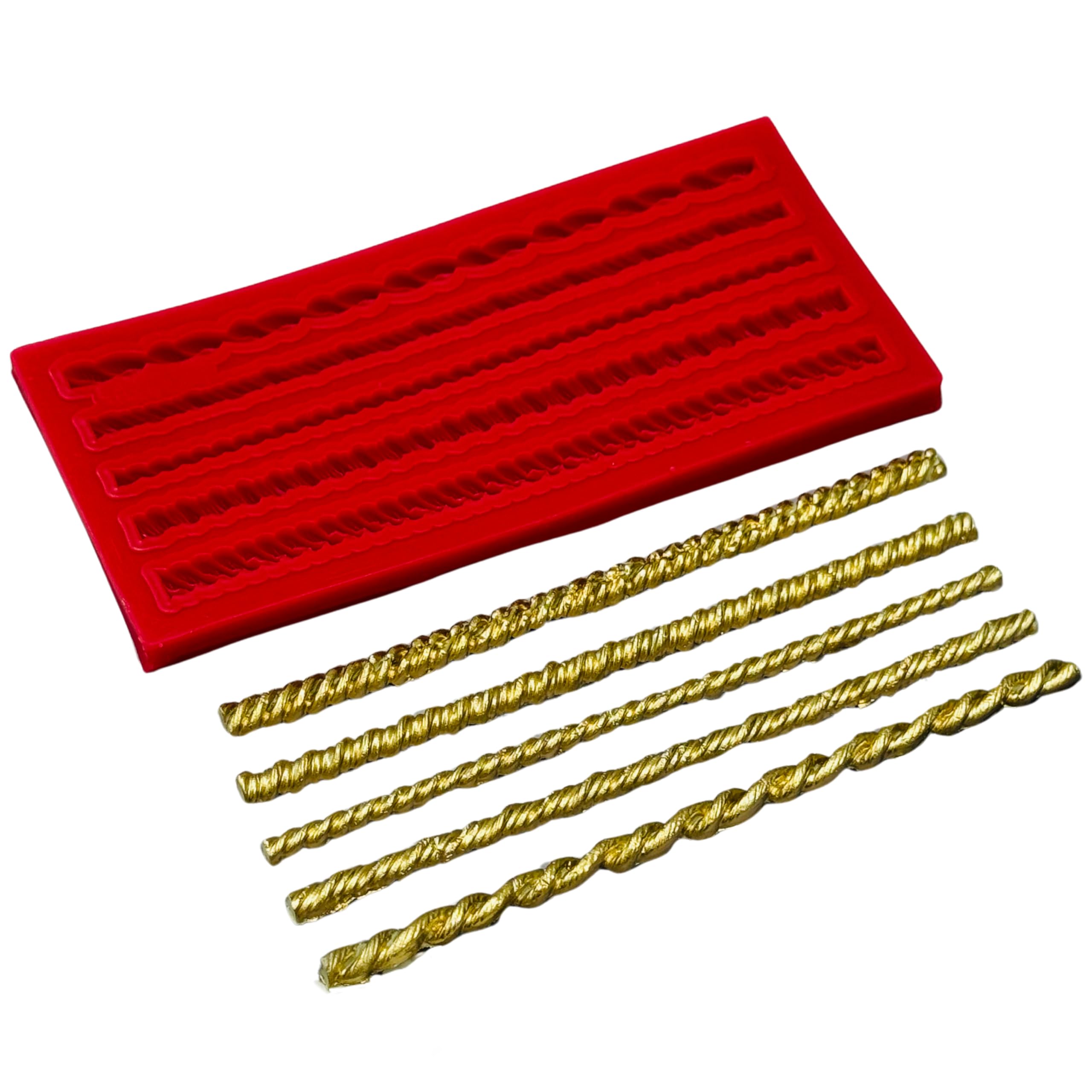 Get Inspired Rope Silicone Mold-5 Different Twisted Rope Design-Diy Fondant Gum Paste Resin Polymer Clay Mould-Cake Side Border Decoration-Art Craft Tool- Soft Reusable-White - 13X6X0.6 Cm-picture-37