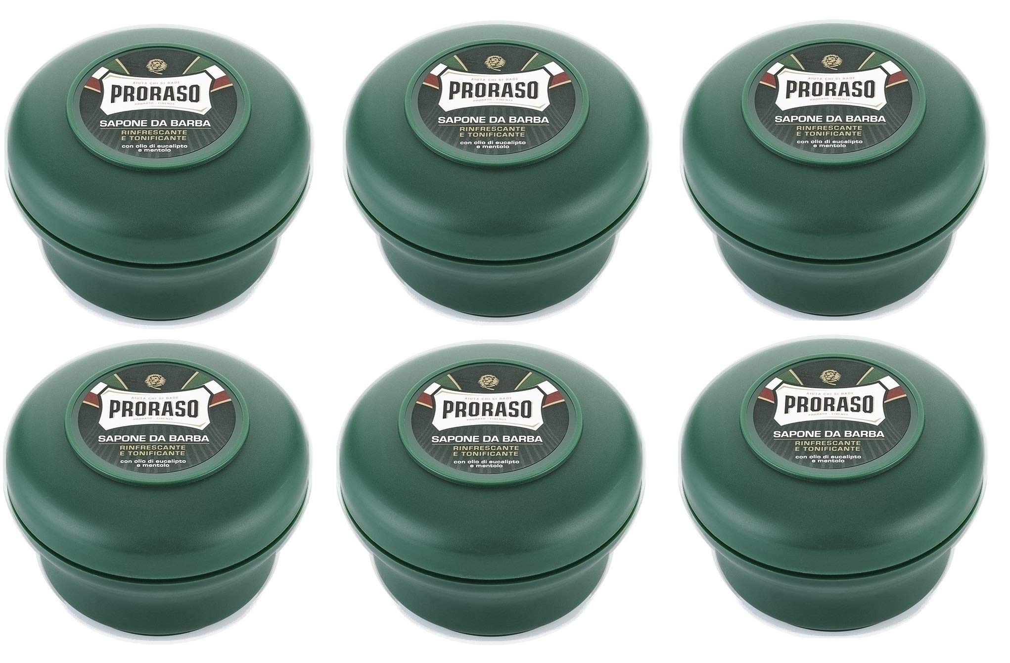 Proraso 6 x Jabón de afeitar 150 ml Eucalipto y mentol Hombres con piel sensible