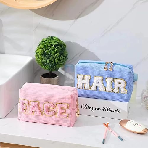 Miniatura 5 de SEAMOON Pequeña bolsa de cosméticos, bolsa de maquillaje de viaje, bolso estético de maquillaje, bolsa de cuero de patrón tejido colorido, bolsa de