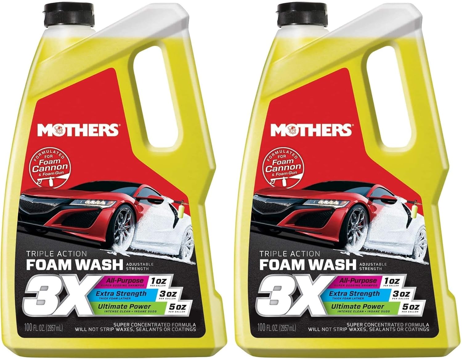 Mothers 05610 3X Triple Action Foam Wash, 100 fl. oz. (Pack of 2)