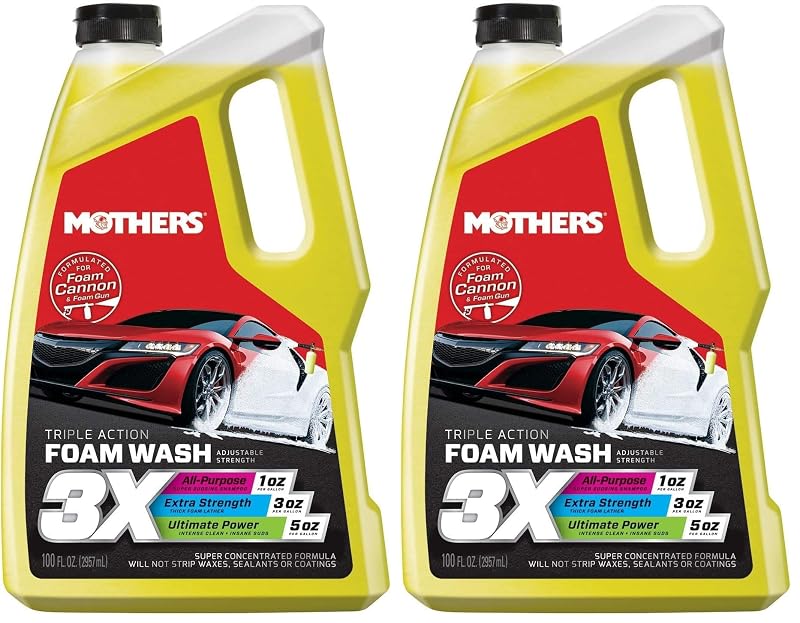 Shampoo Automotivo Espumante Mothers 05610 3X Triple Action Foam Wash, 3 L, Kit com 2