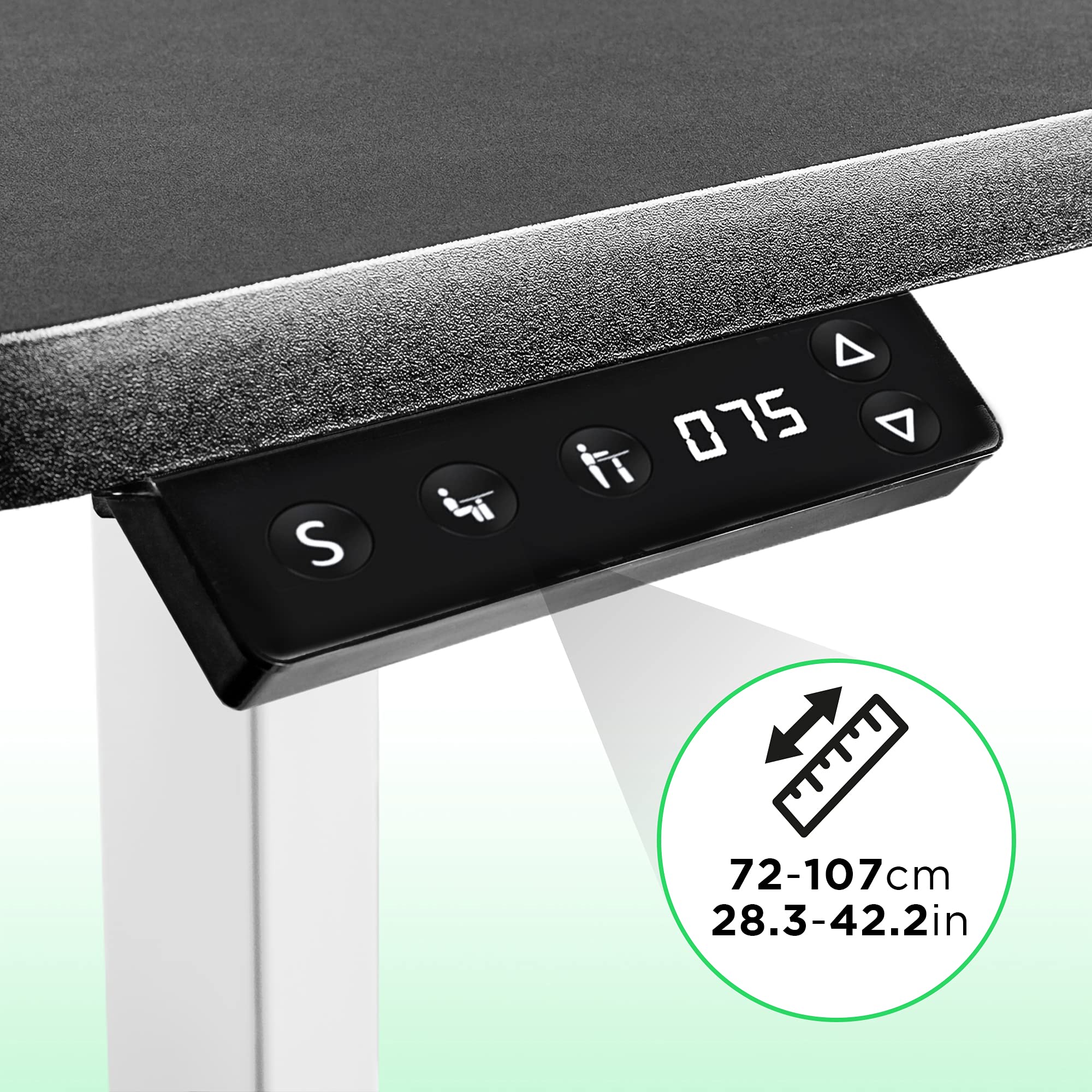 Duronic TM12 WE Telaio Elettrico Sit Stand Bianco | Controller con preset, movimento fluido, workstation professionale, gestione cavi