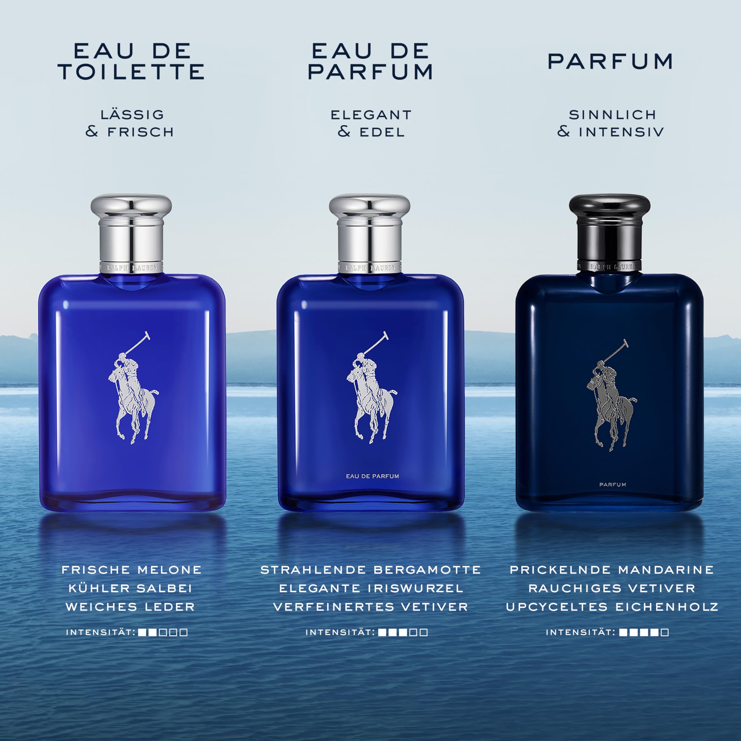 Ralph Lauren Polo Blue Eau de Parfum für Herren, maskuliner, aquatischer Duft mit Bergamotte, Kardamom & Vetiver