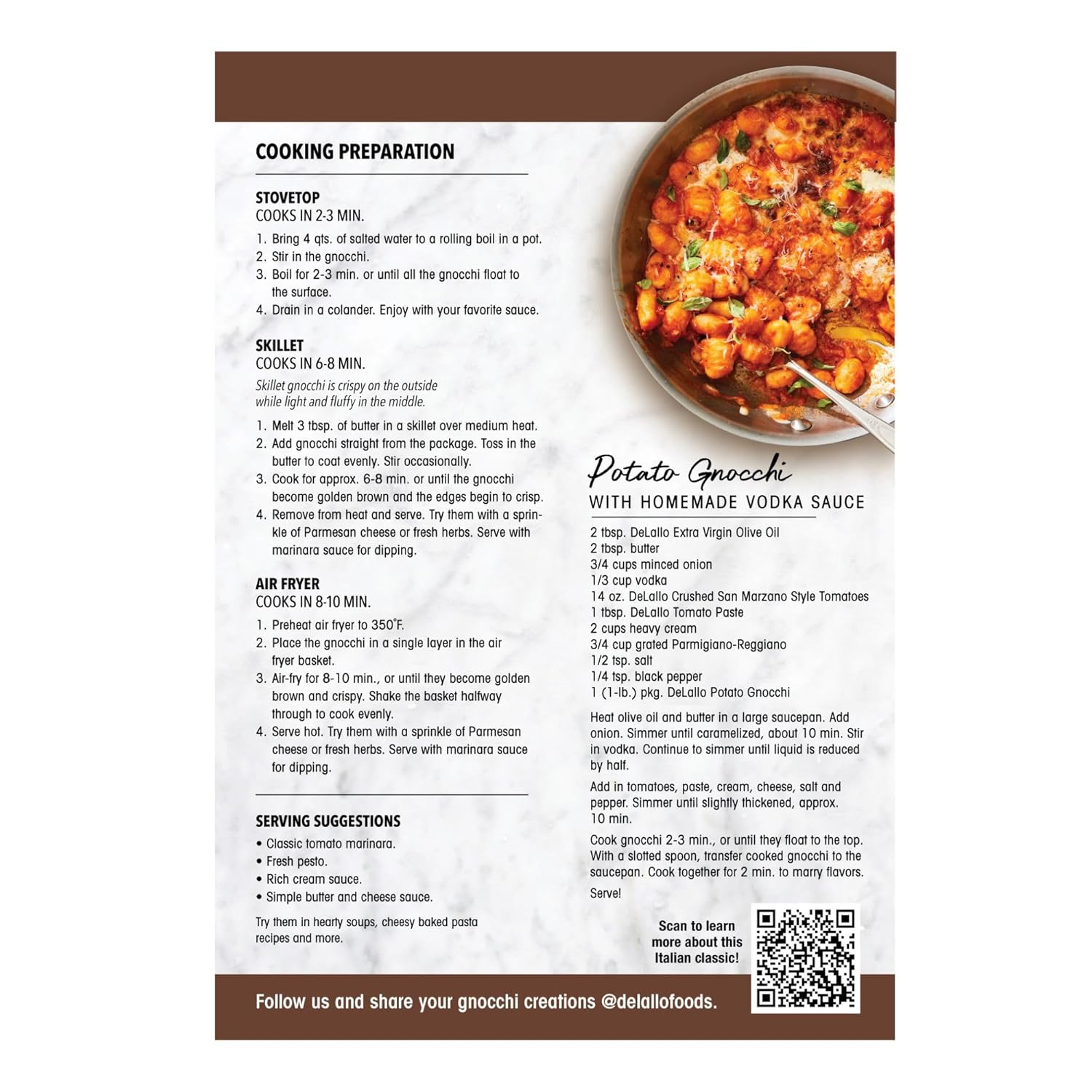 DeLallo Potato Gnocchi Pasta, Made in Italy, Light Pillowy Texture, Dumpling Pasta perfect for Sauces and Baked Dishes, Authentic Italian Recipe, Egg-Free, Kosher, Non-GMO, 16 oz Box, (3 Pack)