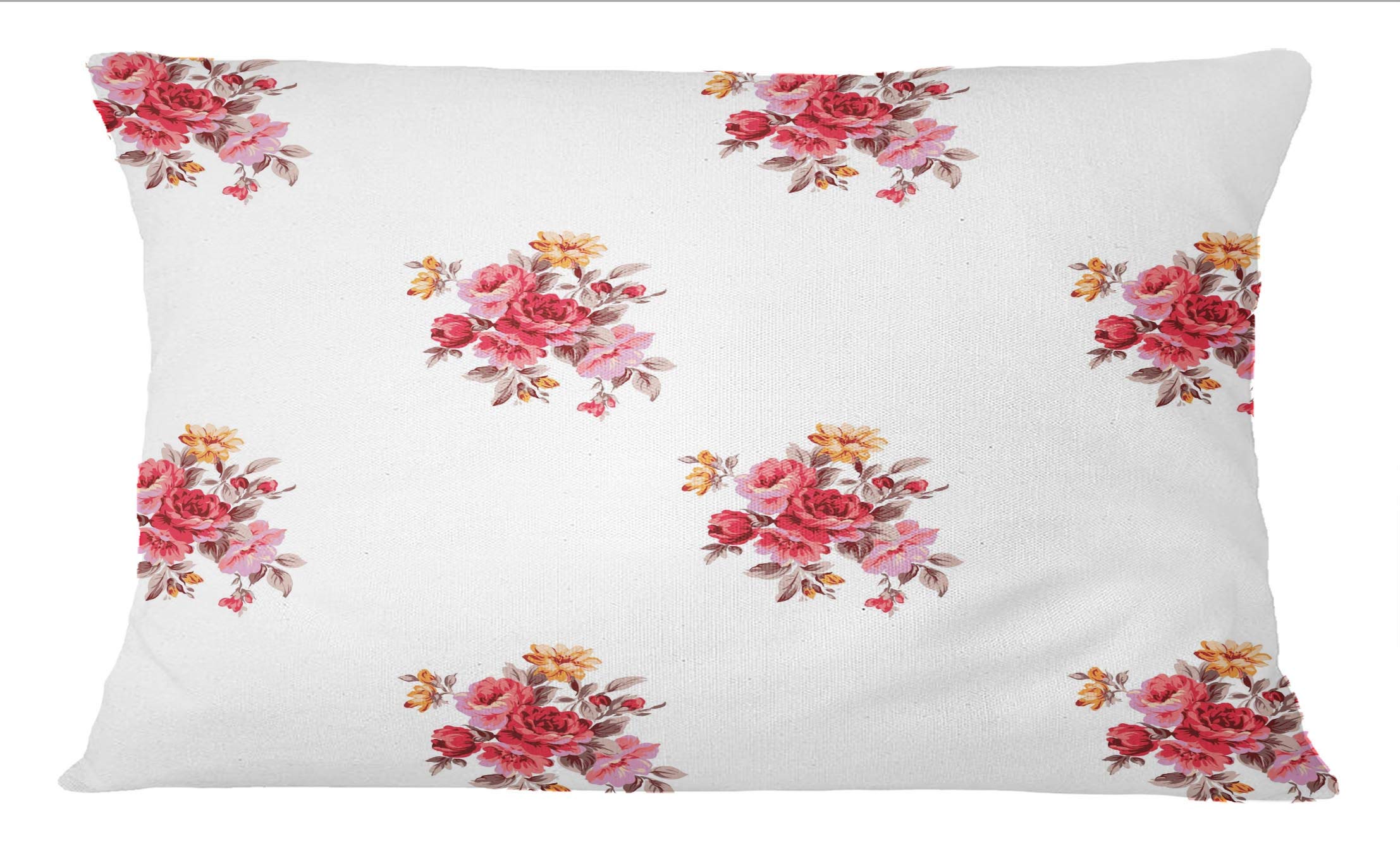 S4Sassy 2 Piezas Cuadrado Blanca Estampado Floral Funda De