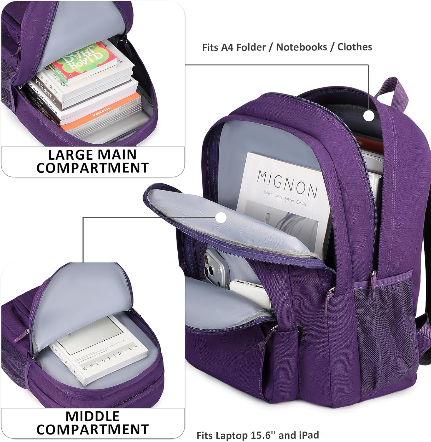 abshoo Classical Basic Travel Backpack For School Water Resistant Bookbag | For School, For School