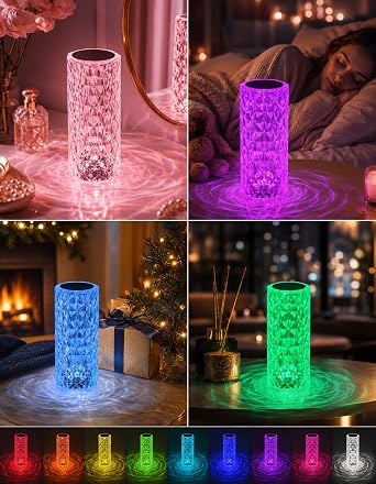 Kristal Elmas Led Dokunmatik Sensör Usb Şarjlı Masa Lambası RGB Gece Lambası [Enerji Sınıfı A]