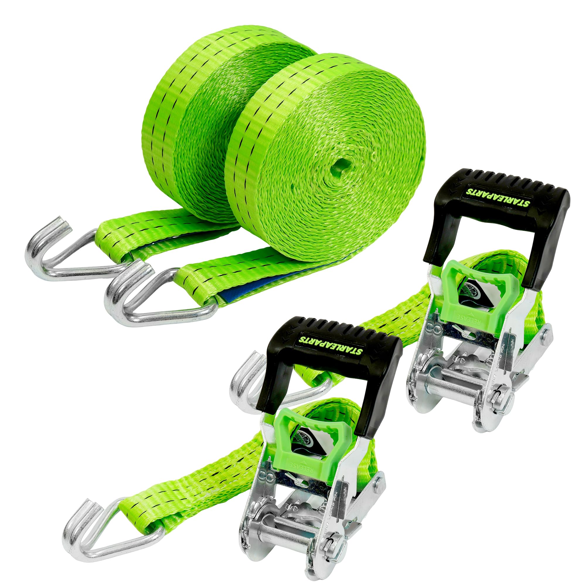Sangles D'Arrimage Professionnelles 10m X 50mm Avec Cliquet - Charge 5000kg Pour Voiture, Moto Et Transport Lourd