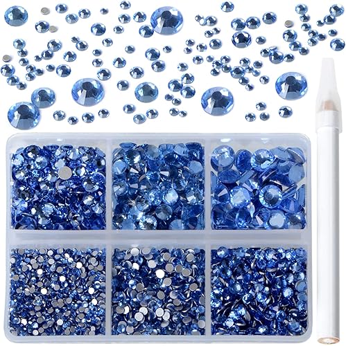 Miniatura 88 de 2880 diamantes de imitación para arte de uñas, sin termofijación, fijación con pegamento, cristales redondos de vidrio con base plana para hacer