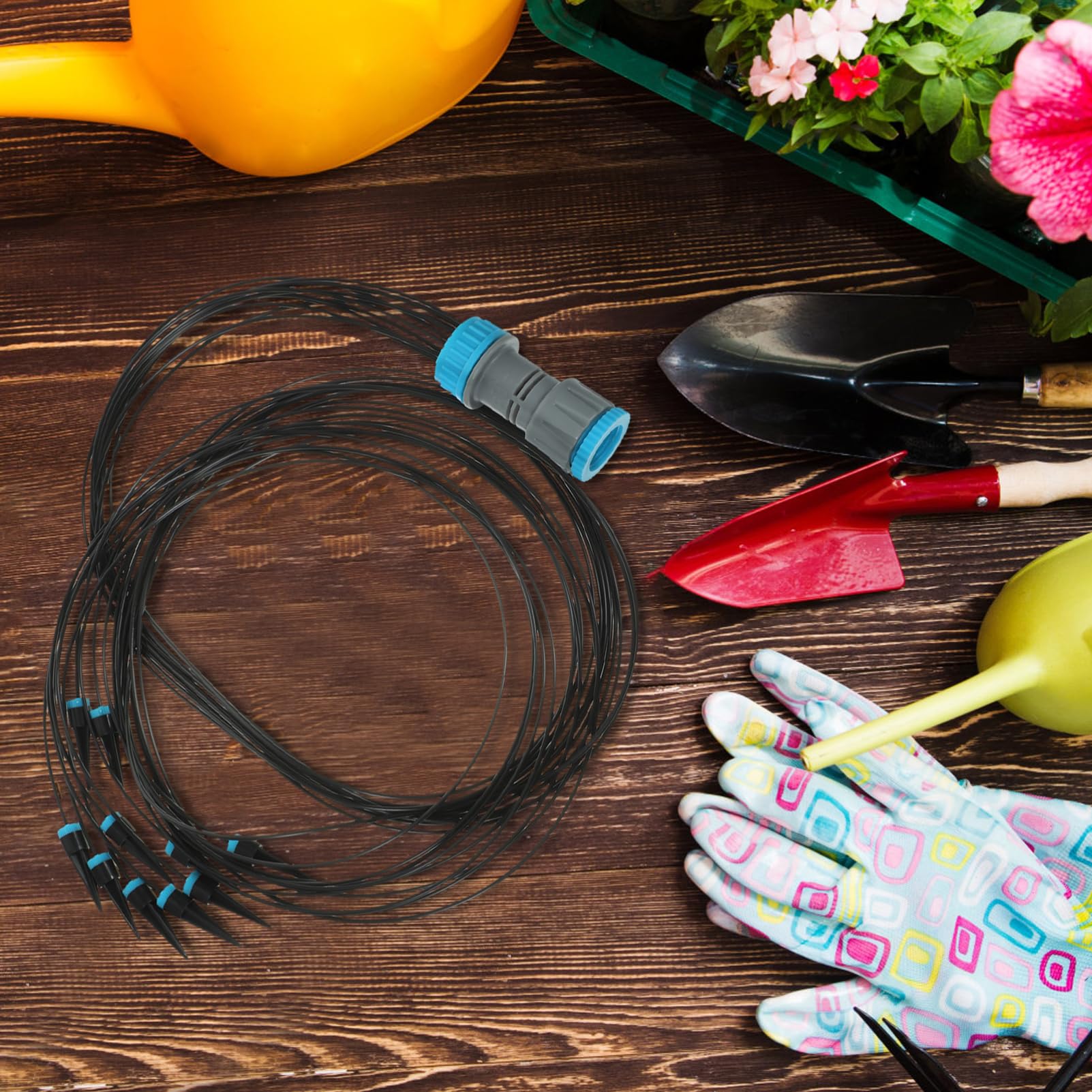 UKCOCO 4 Piezas Dispositivo Automático de Riego para Plantas Sistema de Auto Riego con Boquilla para Jardín para Macetas y Flores Casa y Oficina