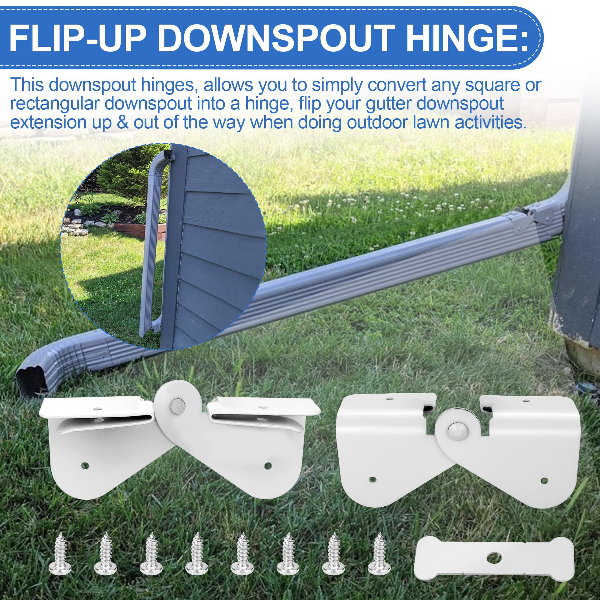 Gutter Downspout Hinge, 6Pcs Downspout Extension FlipUp
