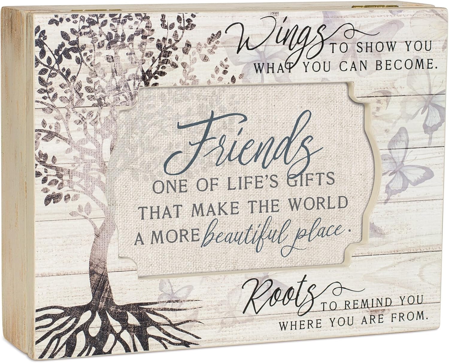 Cottage Garden Friends Make World Beautiful Tree Decoupage Music Box Plays That's What Friends are for