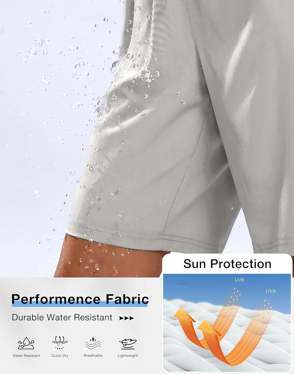 SANTINY Women's 7''/ 9'' Hiking Shorts with 3 Zipper Pockets Lightweight Quick Dry Long Athletic Golf Shorts for Women Casual - Image 6