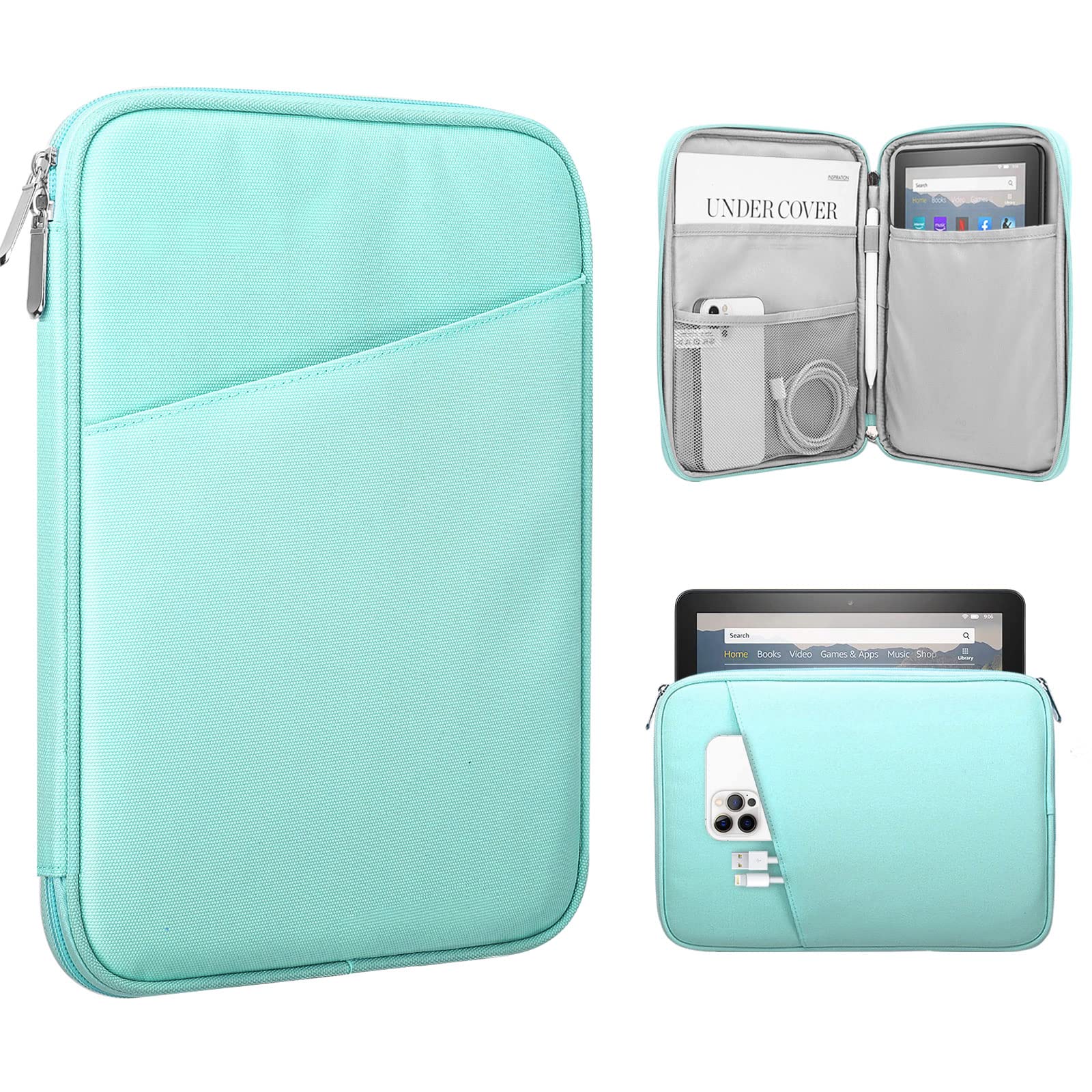 TiMOVO 8-9 Inch Tablet Sleeve Case for All-New iPad Mini 7 (A17 Pro, 2024), iPad Mini 6 (8.3-Inch, 2021), iPad Mini 5/4/3/2/1, Portable Protective Pouch Bag for iPad Mini, Mint Green