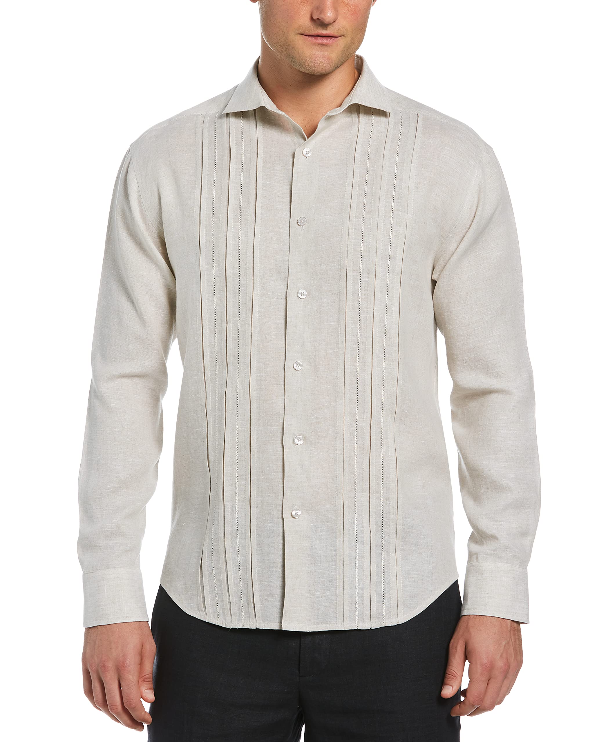 Cubavera Men's Long Sleeve Triple Tuck Emb Shirt