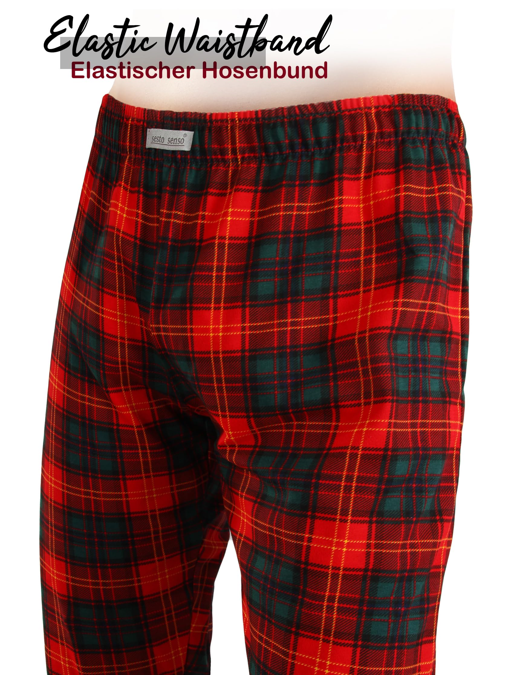 Sesto Senso Navidad Pijamas Hombre Largo Invierno Algodón Pijama Conjunto Camisa Manga Larga Pantalones Largos Verde Oscuro L 2576 Butelka
