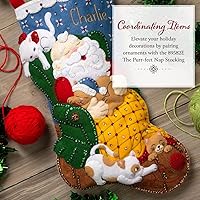 Vista 6 de Kit de 6 piezas de aplicación de fieltro Bucilla, gatitos traviesos, perfecto para manualidades y artesanías navideñas DIY, 89643E