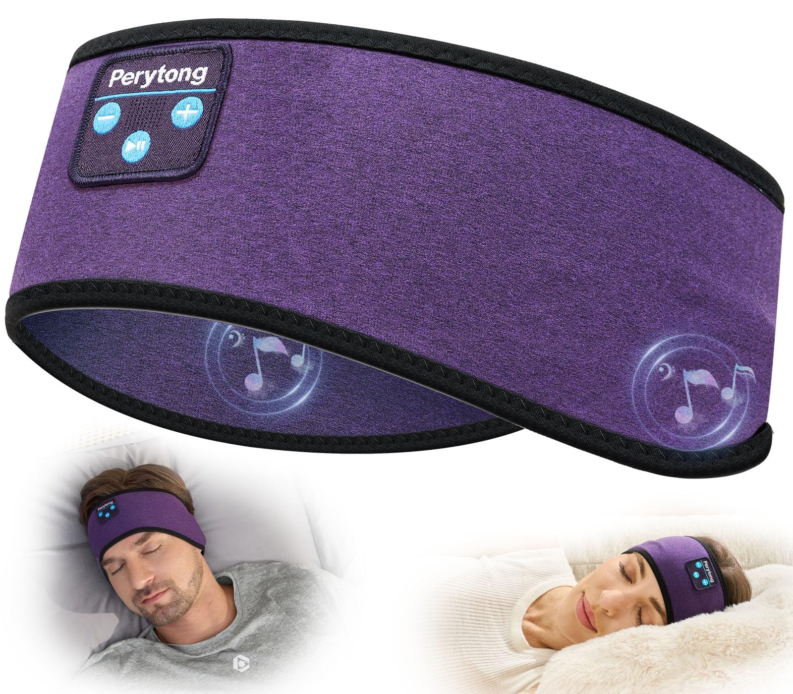 Perytong Sleep Headphones Bluetooth Headband Earphones, Wireless Sleeping Headphones Headband for Sleeping, Sports, Gifts, Workout, Jogging, Yoga, Insomnia, Air Travel, Meditation