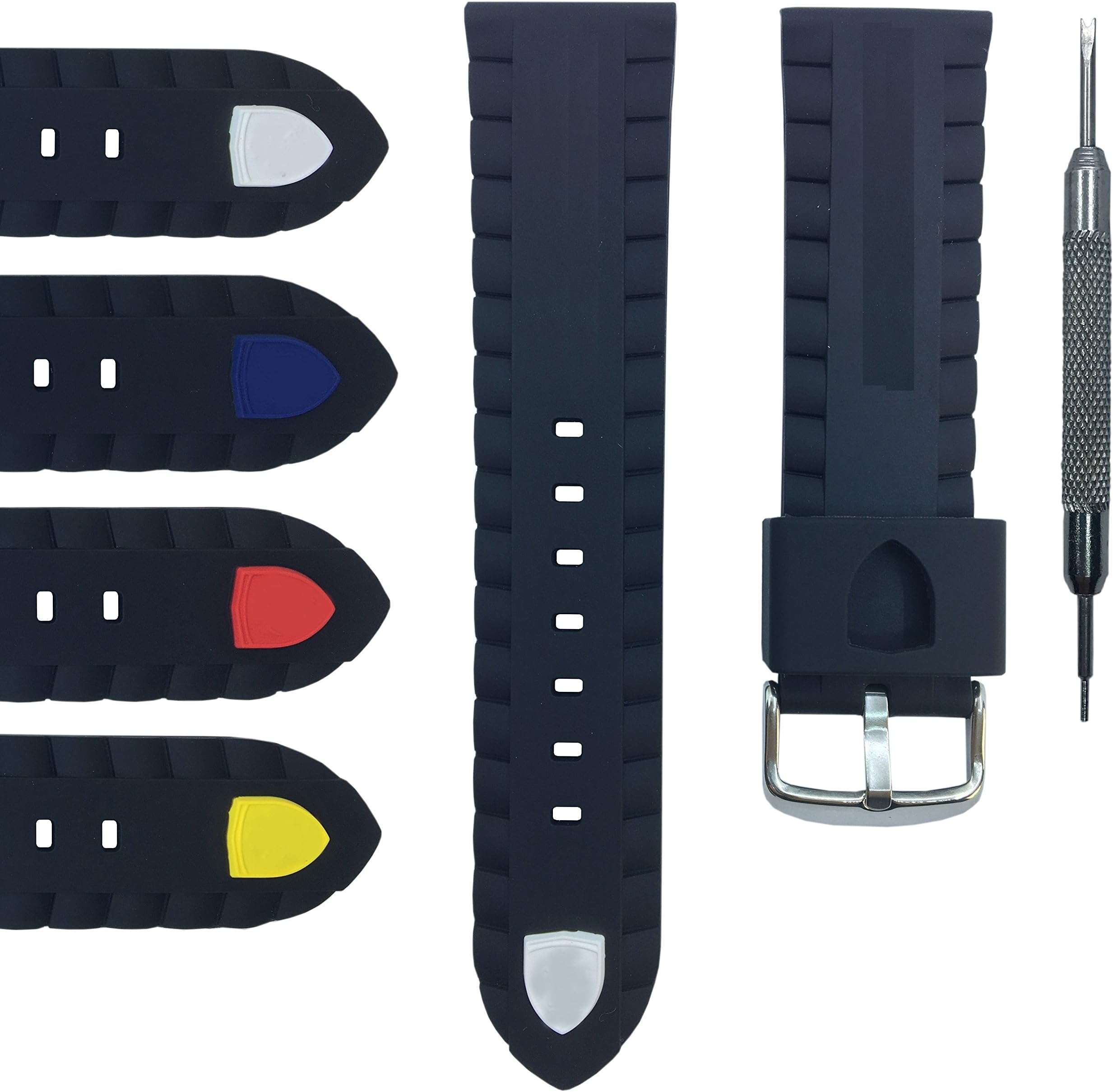 24mm Watch Band Strap Compatible with Ferrari XX 830242 830243 830244 0830138 -Free Spring Bar Tool