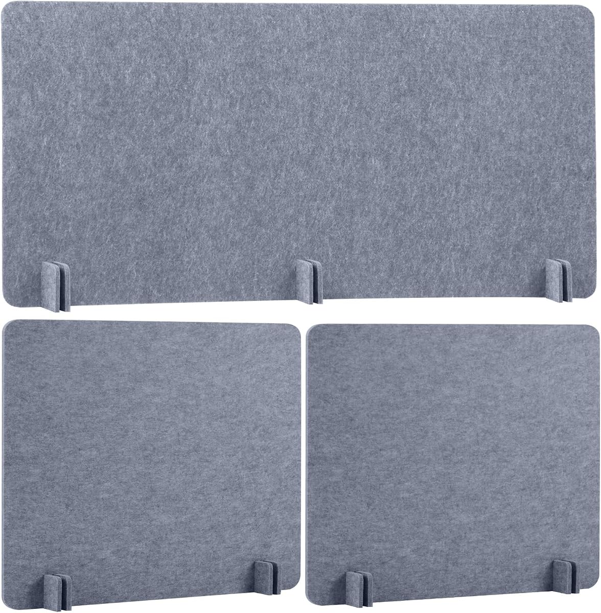 3 Pcs Desk Divider Desk Partition 23.6 x 47.2, 23.6 x 23.6 Stand up Freestanding Cubicle Privacy Panel Reducing Noise Visual Distraction Divider for Office Home School(Gray)