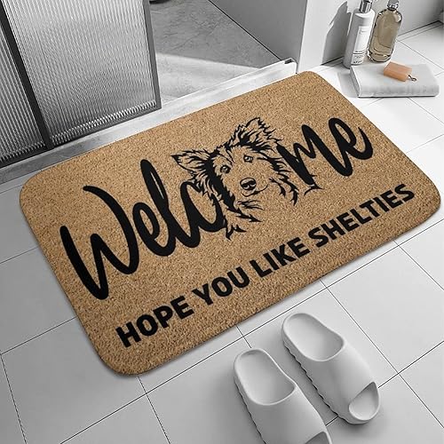 Miniatura 5 de Allijune Sheltie Gift - Tapete de puerta de perro pastor de Shetland con la esperanza de que te guste Sheltie, inauguración de la casa, regalo de
