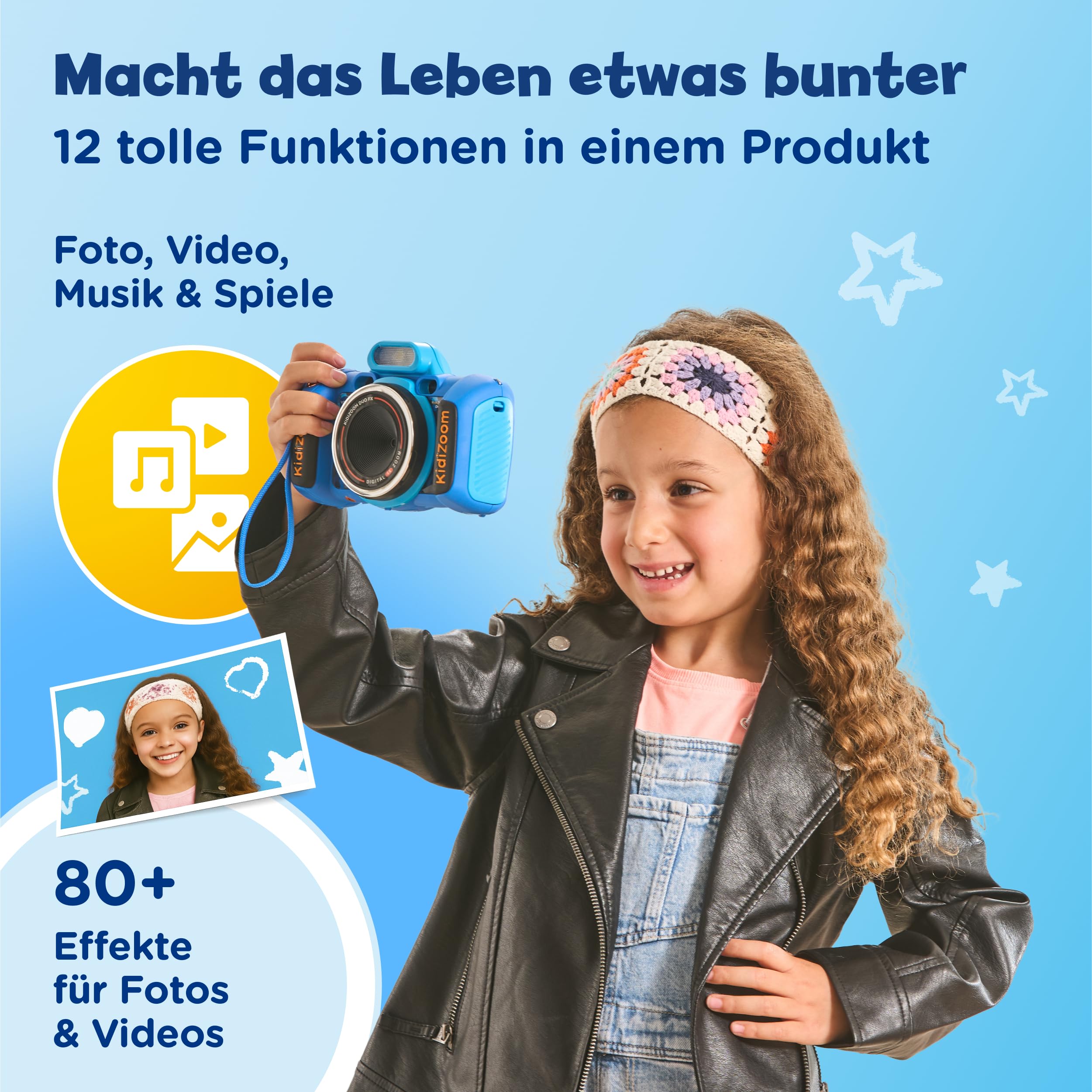 VTech KidiZoom Duo FX - Digitalkamera für Kinder mit Doppellinse