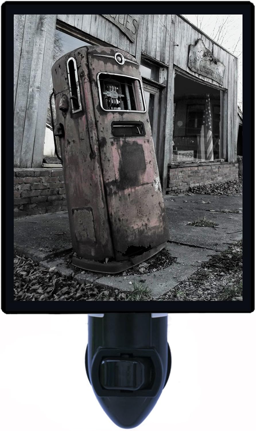 Night Light, Gone Dry, Vintage Gas Station Pump