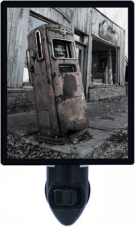 Night Light, Gone Dry, Vintage Gas Station Pump