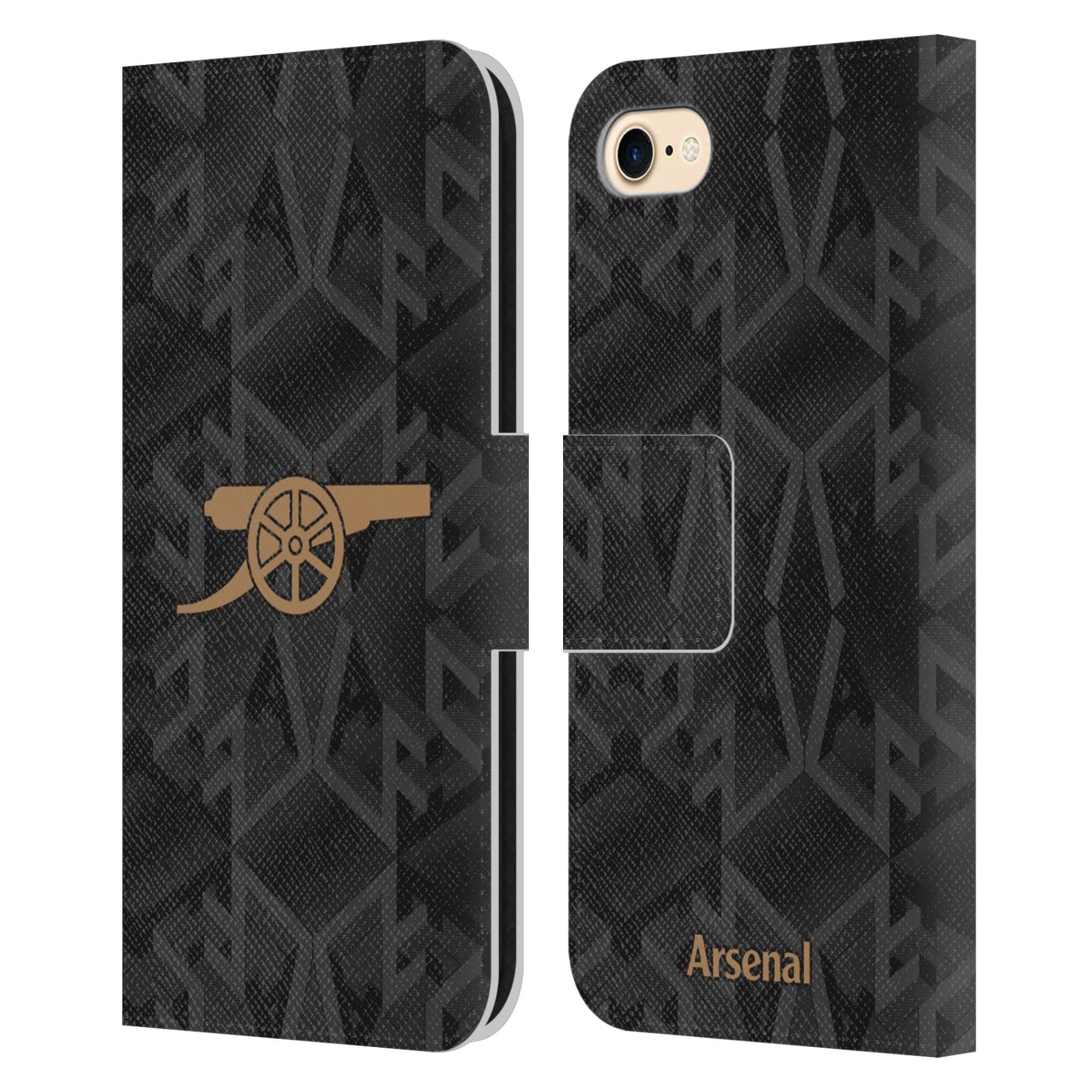 Head Case Designs Officially Licensed Arsenal FC Away 2022/23 Crest Kit Leather Wallet Case Compatible With Apple iPhone 7/8 / SE 2020 & 2022 โ image 1
