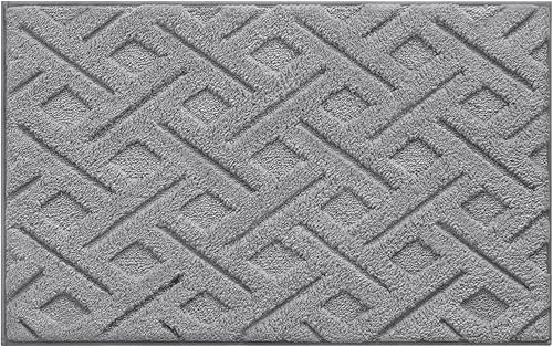 Miniatura 8 de HOMEIDEAS Juego de 2 alfombras de baño, extra suaves, peludas, absorbentes, antideslizantes, lavables a máquina, tapetes de baño para baño, bañera y