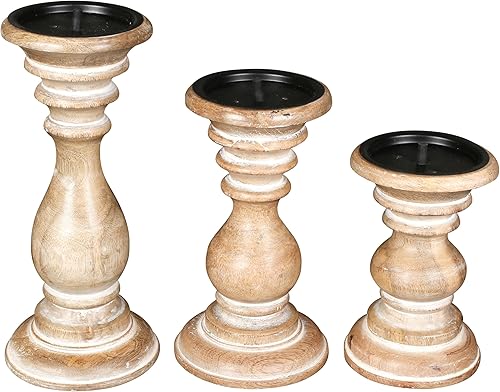 Miniatura 5 de The Wooden Town - pilares decorativos de madera para velas