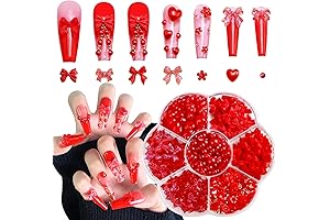 Briskbloom 3D Bow Nail Charms for New Year Celebrations